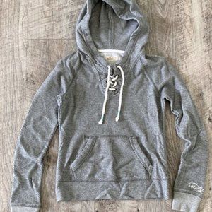 Hollister Textured Lace Up Hoodie XS